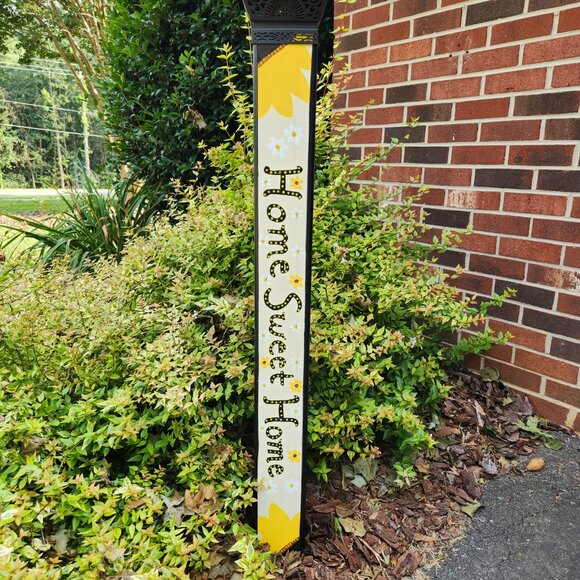 Garden Peace Pole Hand Painted Solar Light and Wire Stand Customized Yard Art - Picture 4 of 5